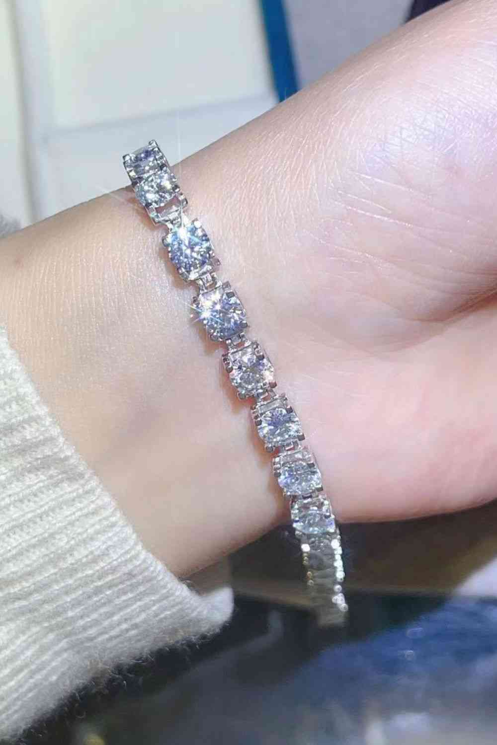 10 Carat Moissanite Platinum-Plated Bracelet - TheMcMillionairesCollection