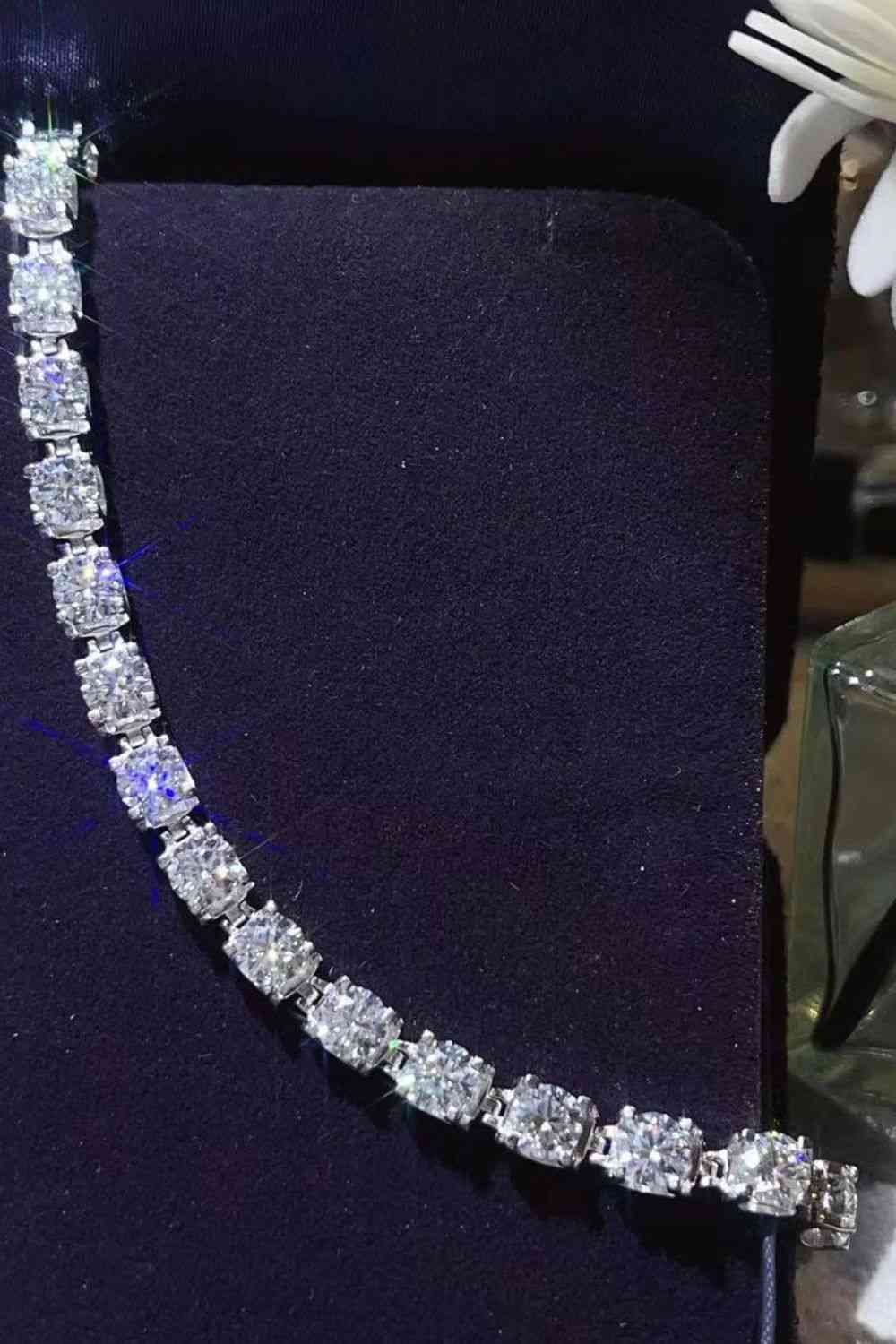 10 Carat Moissanite Platinum-Plated Bracelet - TheMcMillionairesCollection