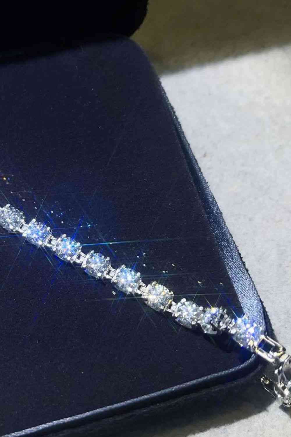 10 Carat Moissanite Platinum-Plated Bracelet - TheMcMillionairesCollection