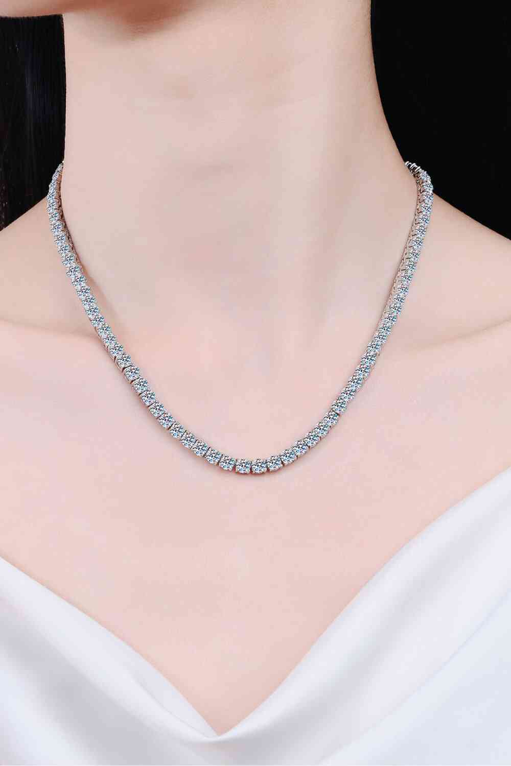 Moissanite Rhodium-Plated Necklace - TheMcMillionairesCollection