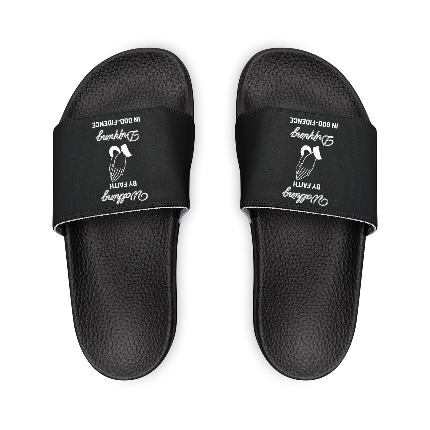 McMillionaires: Walk by faith, Drip in God-fidence Slide Sandals (Women)