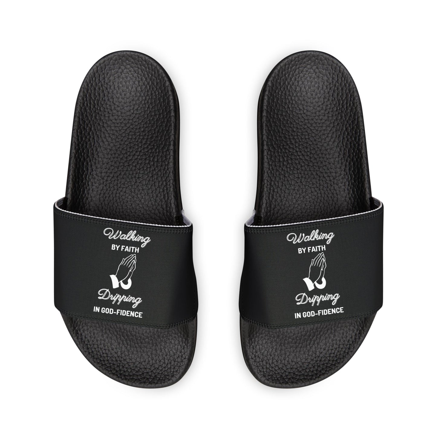 McMillionaires: Walk by faith, Drip in God-fidence Slide Sandals (Women)