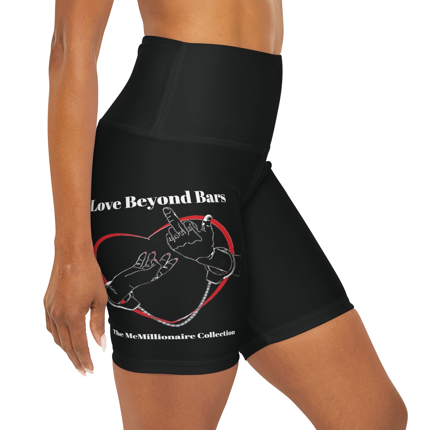 McMillionaires "Love Beyond Bars" High-Waist Shorts - Black (Women's) - TheMcMillionairesCollection