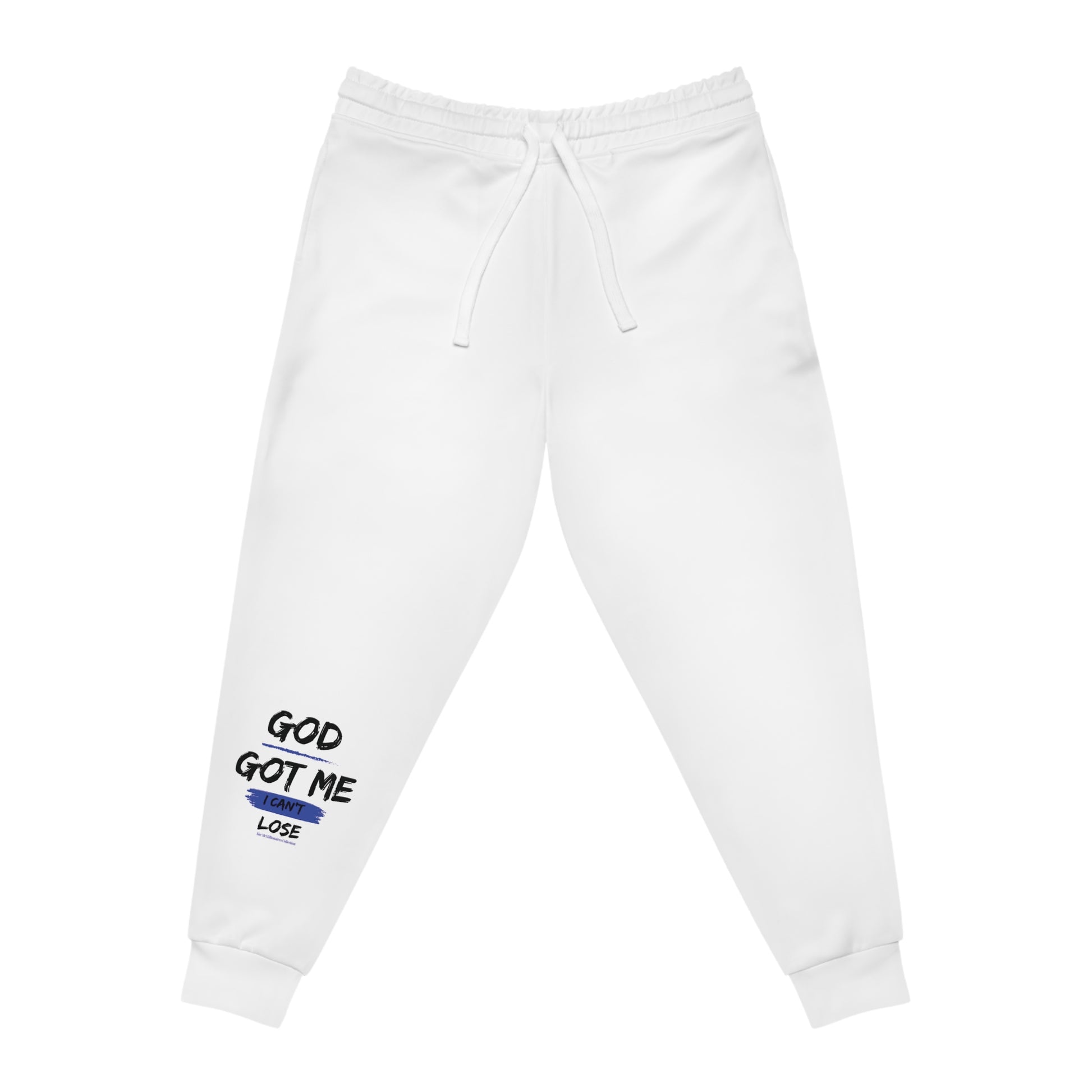 McMillionaires God's Got Me 2.0 Joggers - White(Royal Blue Font) - TheMcMillionairesCollection