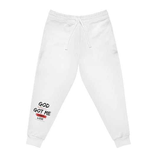 McMillionaires God's Got Me 2.0 Joggers - White (Red Font) - TheMcMillionairesCollection