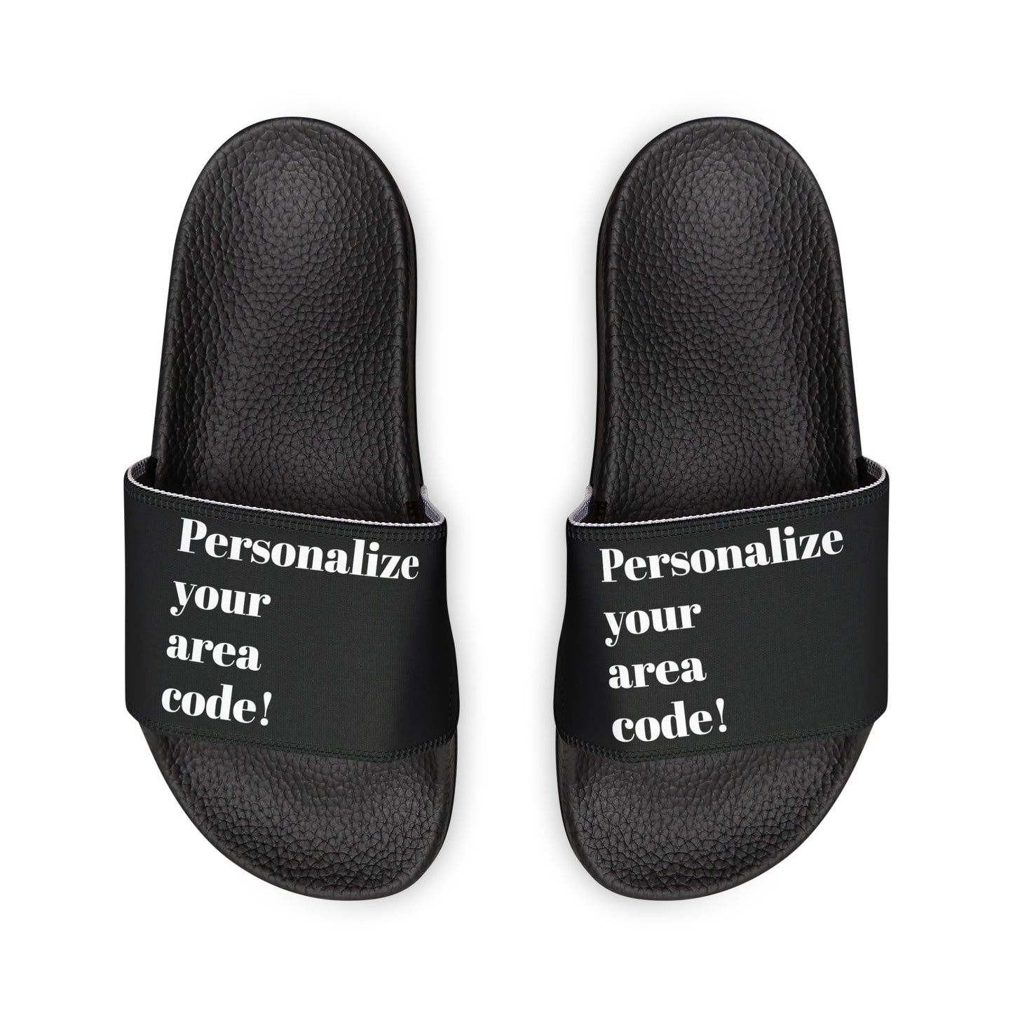 #Personalize Your Area Code Slide Sandals - TheMcMillionairesCollection