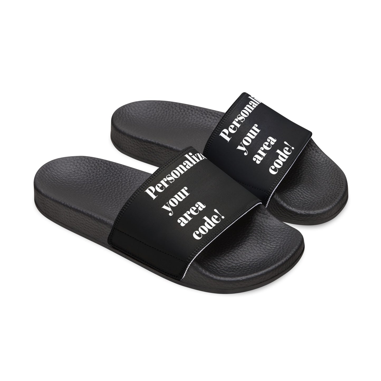 #Personalize Your Area Code Slide Sandals - TheMcMillionairesCollection