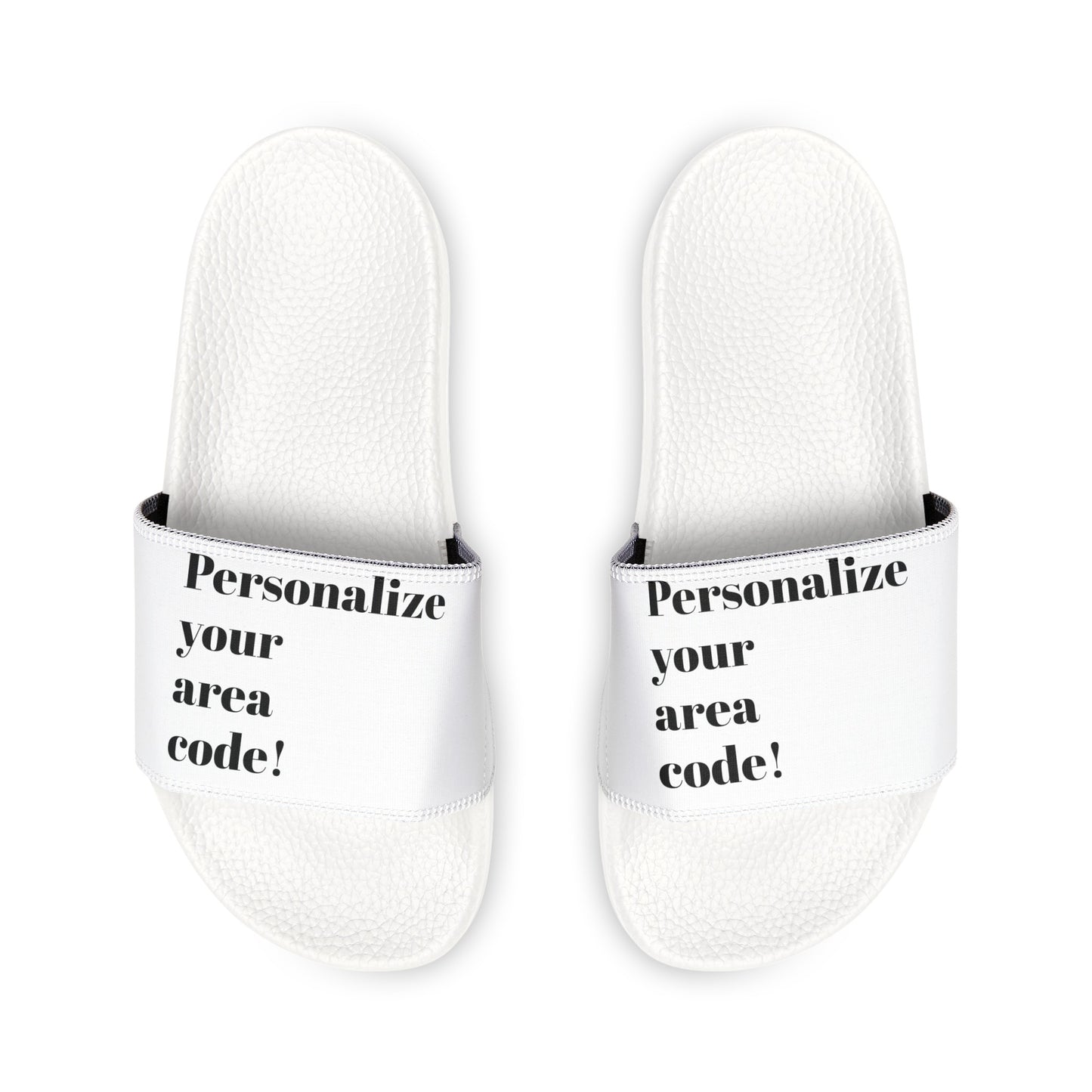 #Personalize Your Area Code Slide Sandals - TheMcMillionairesCollection