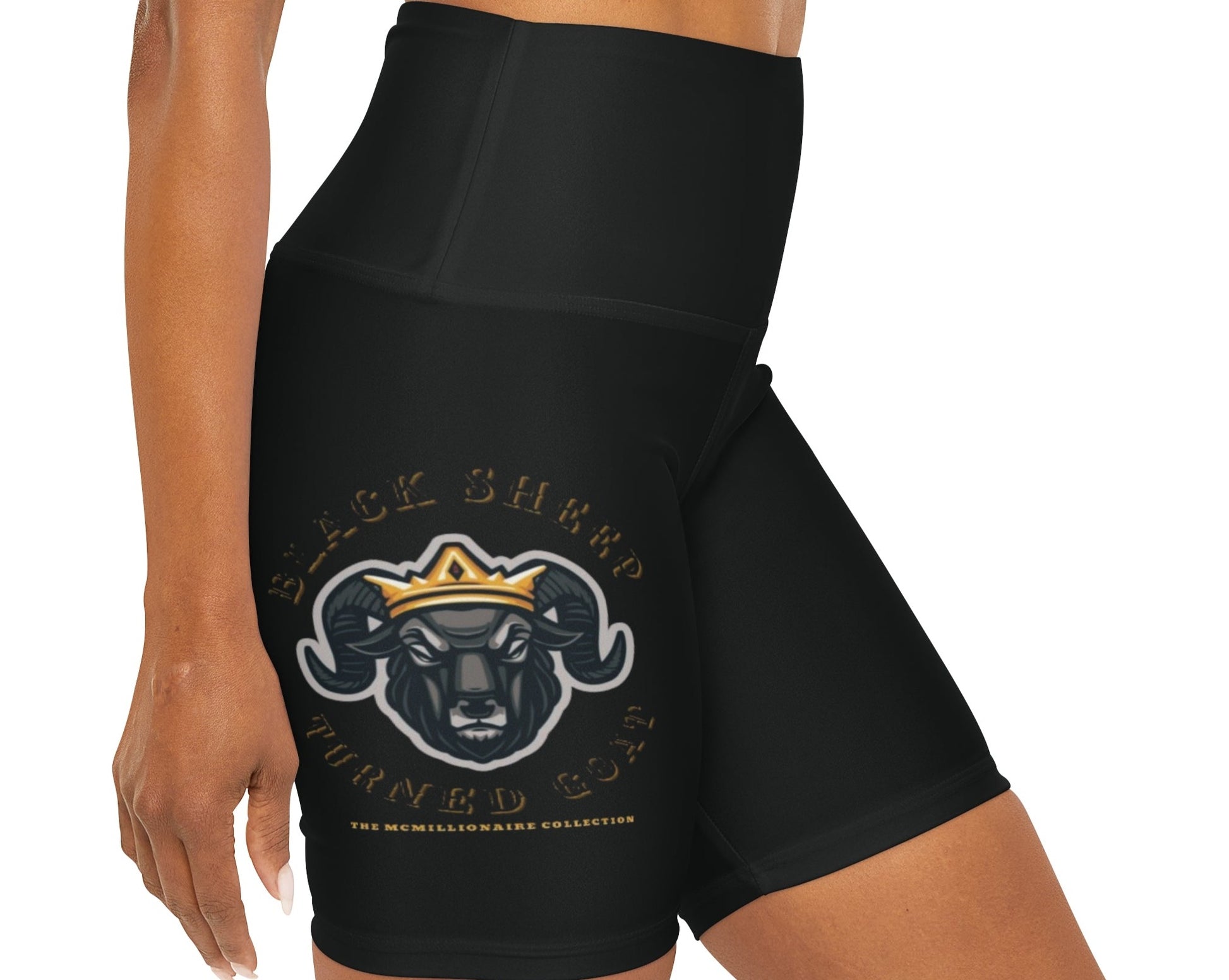 The McMillionaire Collection - Black Sheep Turned Goat High-Waist Shorts Black (Women's) - TheMcMillionairesCollection