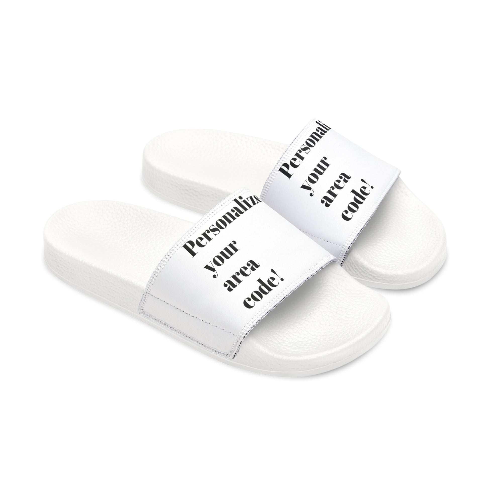 #Personalize Your Area Code Slide Sandals - TheMcMillionairesCollection