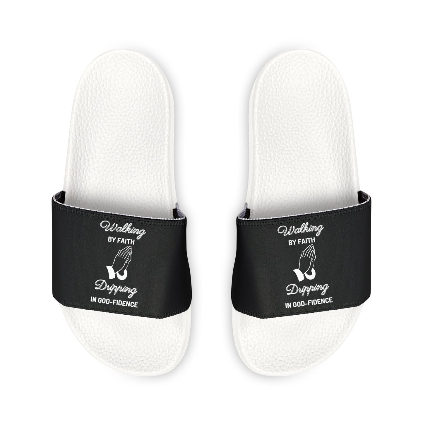 McMillionaires: Walk by faith, Drip in God-fidence Slide Sandals (Women)