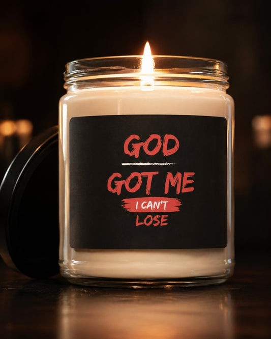 God Got Me Candle – 9oz (Red Font)