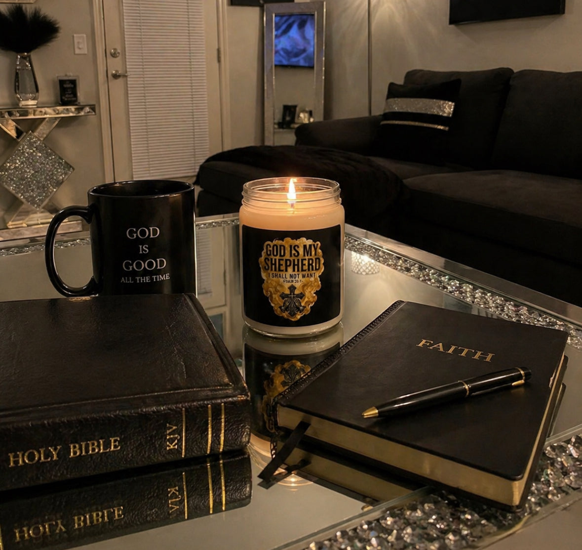 God Is My Shepherd Candle - 9oz