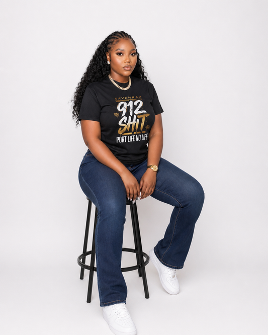 Savannah 912 City Tee — "Port Life No Life" Graphic T-Shirt