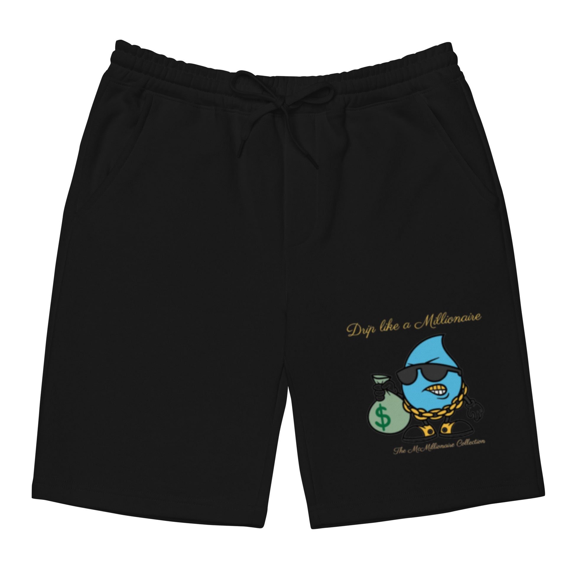 McMillionaires "Drip Like a Millionaire" Fleece Shorts (Black) - TheMcMillionairesCollection