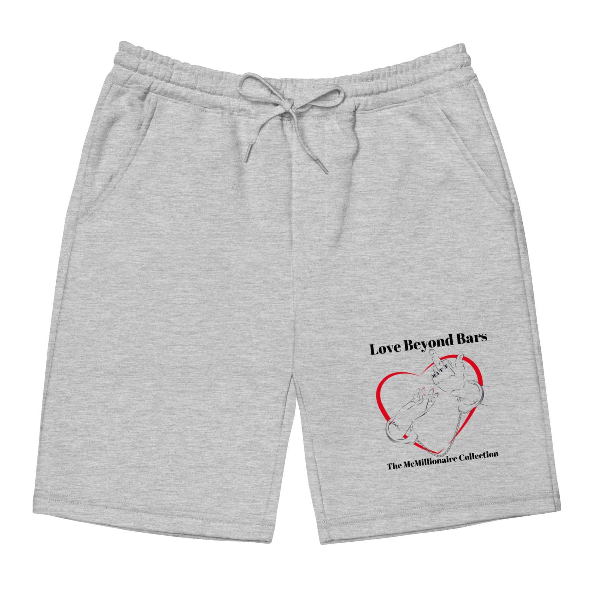 McMillionaires "Love Beyond Bars" fleece shorts - TheMcMillionairesCollection