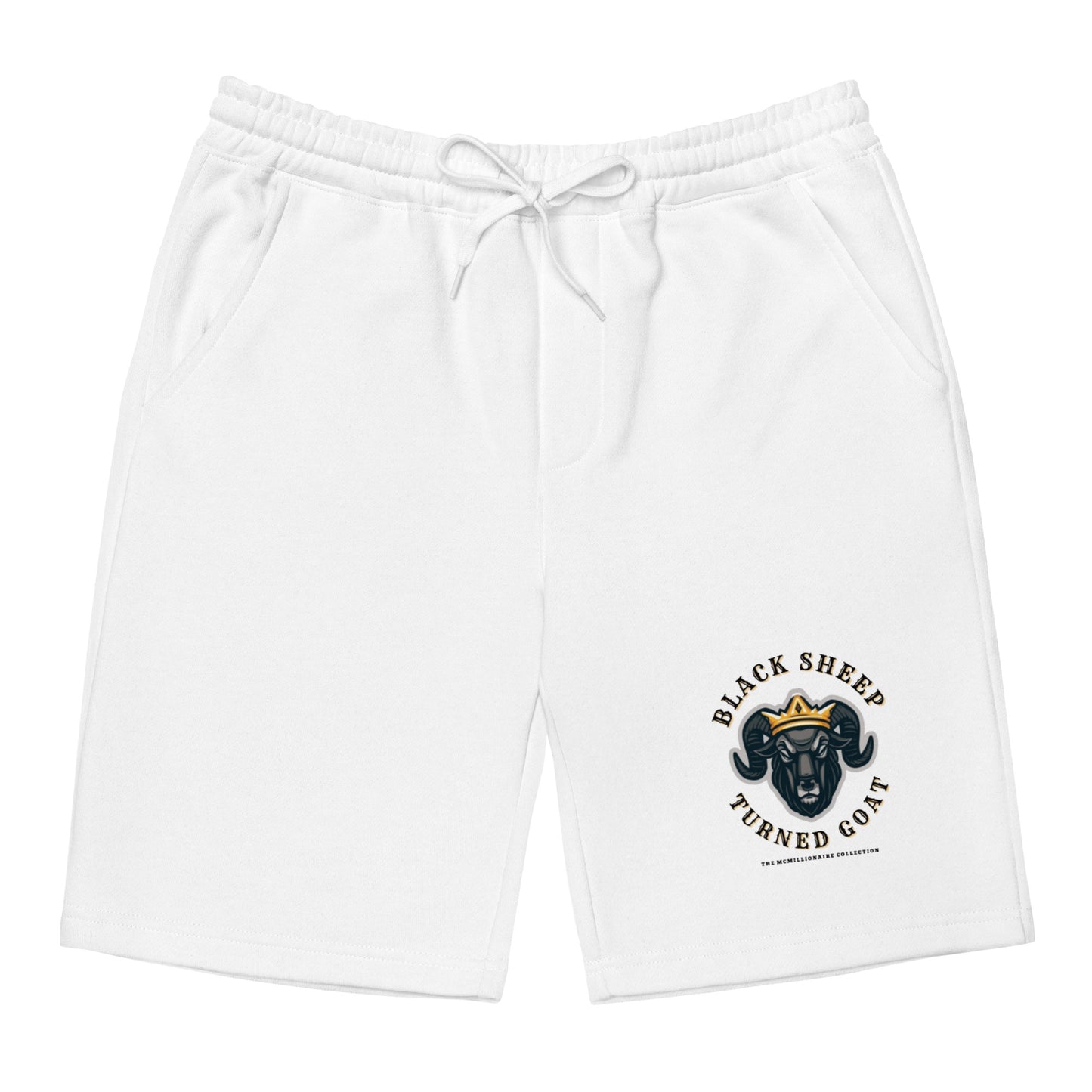 The McMillionaire Collection - Black Sheep Turned Goat Fleece Shorts (White) - TheMcMillionairesCollection