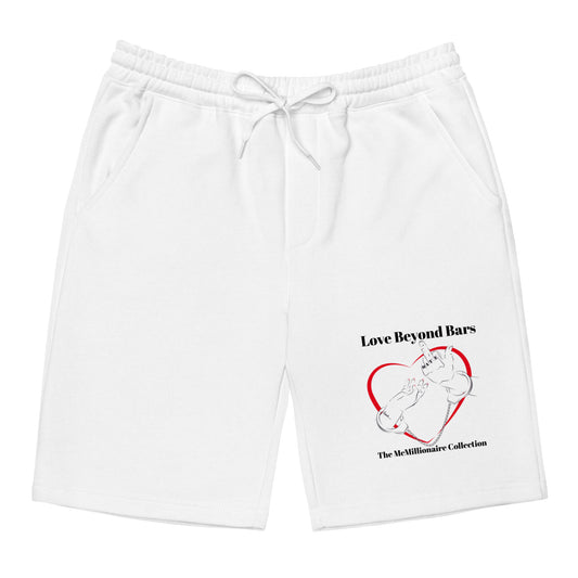 McMillionaires "Love Beyond Bars" fleece shorts - TheMcMillionairesCollection