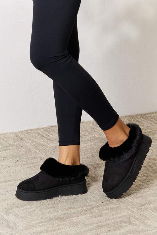 Furry Chunky Platform Ankle Boots - TheMcMillionairesCollection