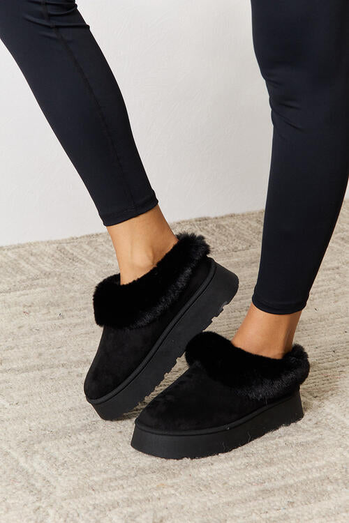 Furry Chunky Platform Ankle Boots - TheMcMillionairesCollection