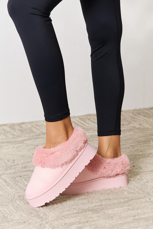 Furry Chunky Platform Ankle Boots - TheMcMillionairesCollection