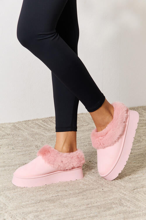 Furry Chunky Platform Ankle Boots - TheMcMillionairesCollection