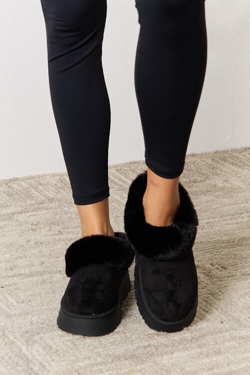 Furry Chunky Platform Ankle Boots - TheMcMillionairesCollection