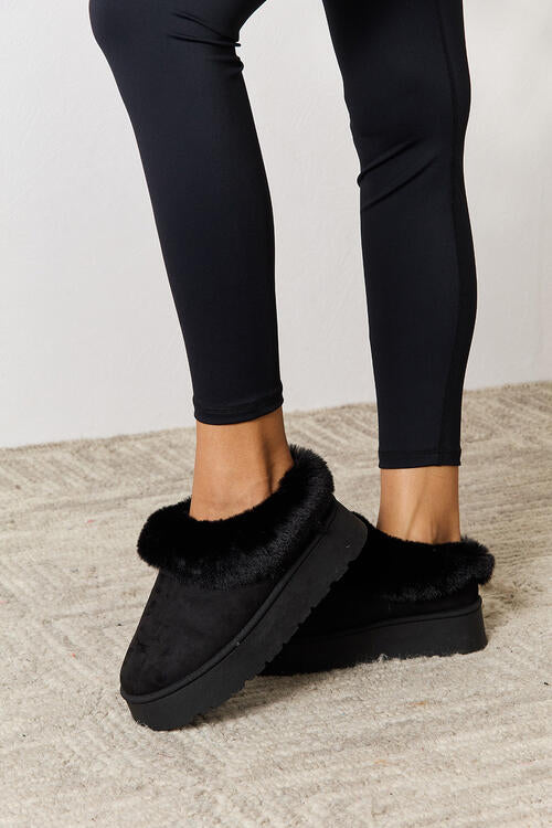 Furry Chunky Platform Ankle Boots - TheMcMillionairesCollection