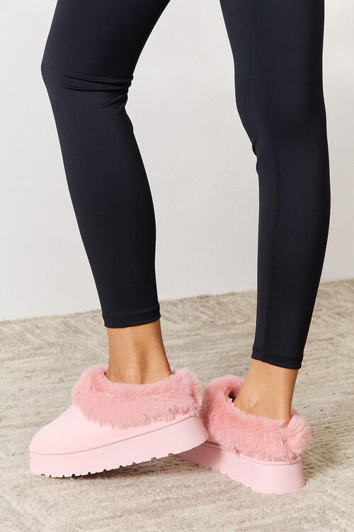 Furry Chunky Platform Ankle Boots - TheMcMillionairesCollection
